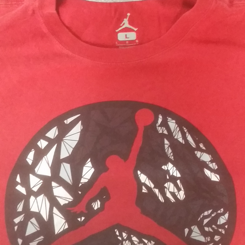 Jordan Jump Man Black And Red Broken Glass Shirt